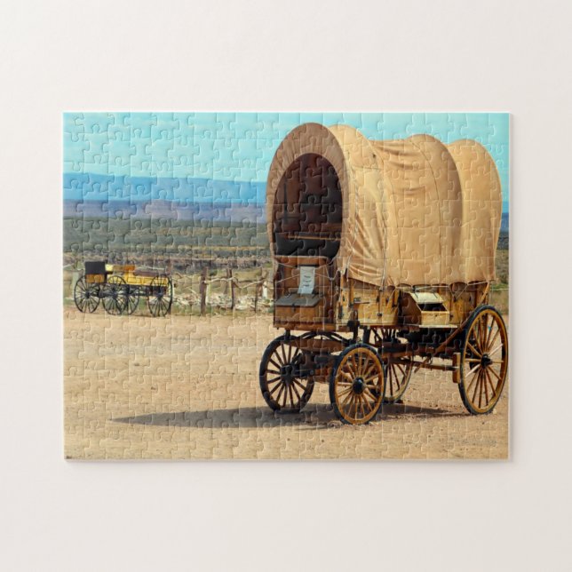 Gammal Cowboy Wagon Arizona. Pussel (Horisontell)