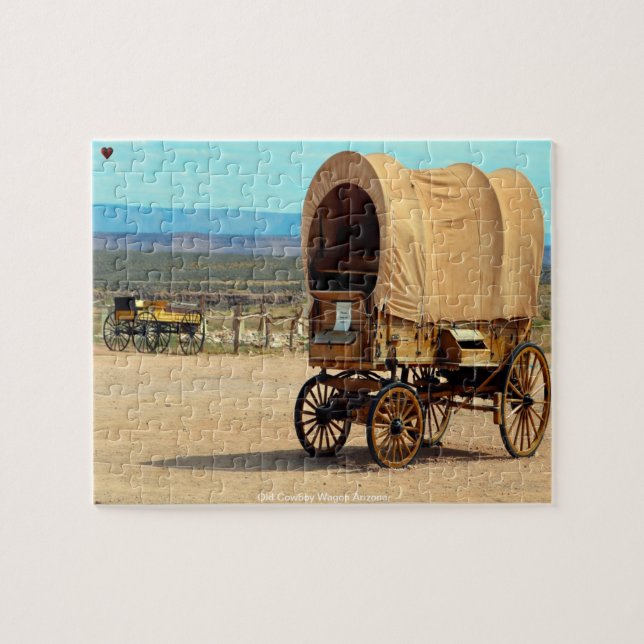 Gammal cowboyvagn pussel (Horisontell)