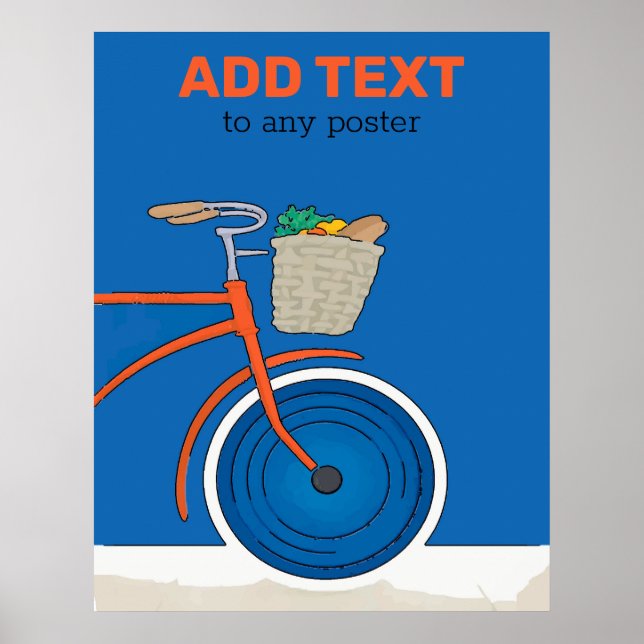 Gammal cykel, lägg till eller redigera text Poster (Framsidan)