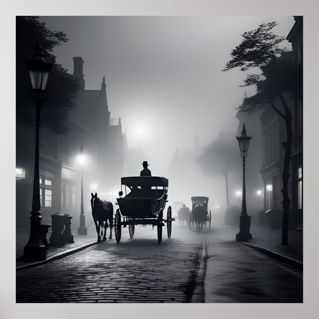 Gammal dagars svartvit bild poster (Framsidan)