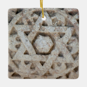 Gammal Davidstjärna, Israel Julgransprydnad Keramik