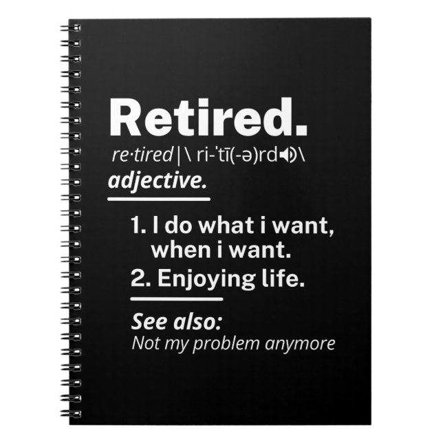 gammal. definition lustig pension anteckningsbok (Framsidan)