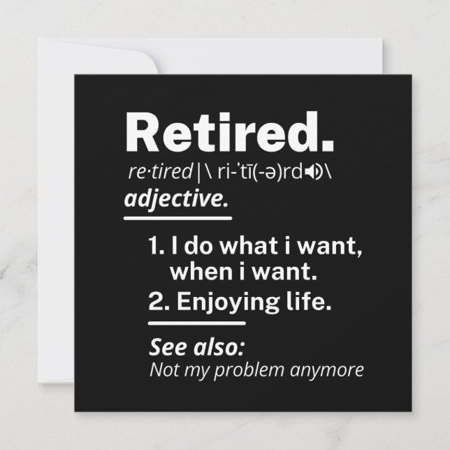 gammal. definition lustig pension anteckningskort (Framsida)