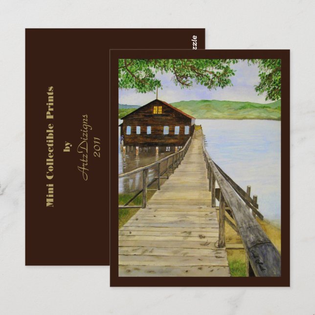 Gammal Dock/Point Reyes, CA - Mini Collectibles Vykort (Fram/baksida)