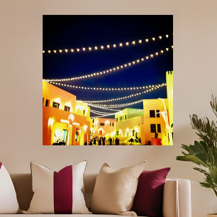 Gammal Doha-port på natten Poster