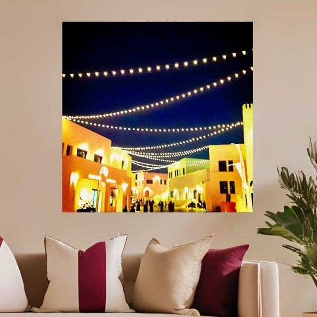 Gammal Doha-port på natten Poster (Skapare uppladdad)