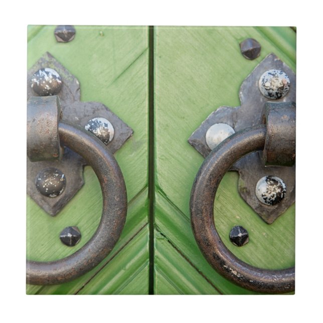 Gammal dörr kakelplatta (Framsidan)