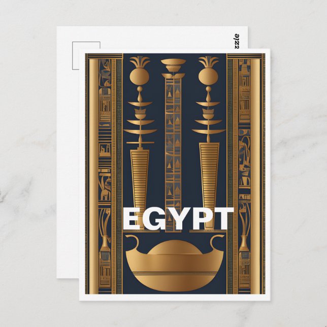 Gammal Egypten för vykort (Fram/baksida)