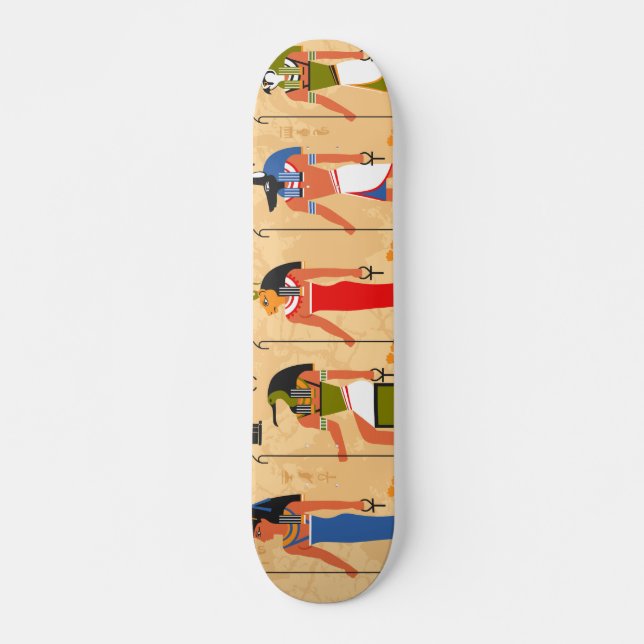 Gammal egyptisk faraaoritskateboard mini skateboard bräda 18,5 cm (Framsida)