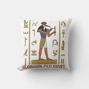Gammal egyptisk faraof Gud som skriver med hierogl Kudde