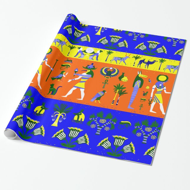 gammal egyptisk mummy grav art presentpapper (Utrullad)