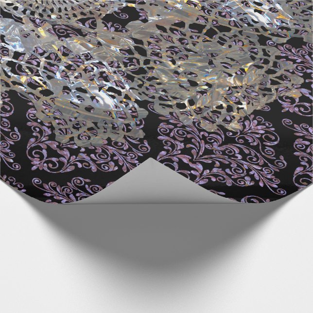 Gammal elegant för chic för Hollywood damastcoola Presentpapper (Hörn)