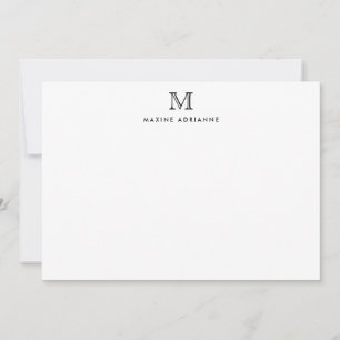 Gammal Elegant för svart monogram-Chic för svart S Anteckningskort