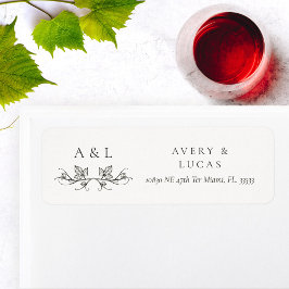 Gammal Elegant - minimal Monogram Bröllop-retur Returadress Etikett