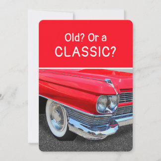 Gammal eller klassisk 1960 Cadillac Roligt födelse Kort