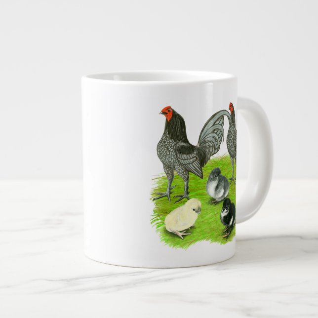 Gammal engelsk blå spel-familj jumbo mugg (Framsida höger)