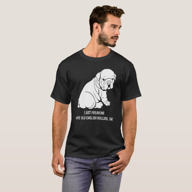 Gammal engelsk bulldoggtshirt som flipper ur t shirt (Hel framsida)