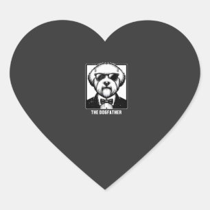 Gammal engelsk fårhund Hundfadern Smoking Cool Rol Hjärtformat Klistermärke