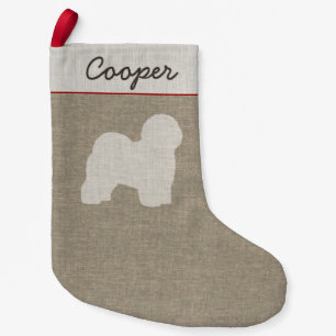 Gammal engelsk helgdag för SheepdogSilhouettehund Liten Julstrumpa