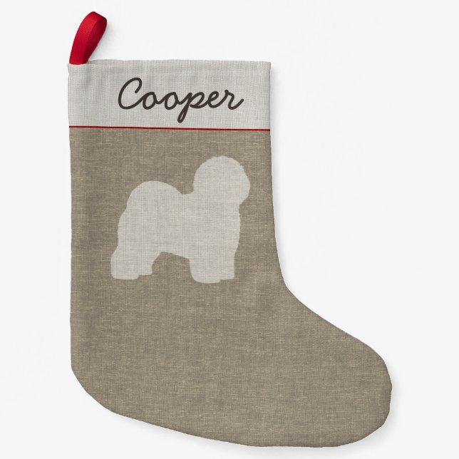 Gammal engelsk helgdag för SheepdogSilhouettehund Liten Julstrumpa (Framsidan)