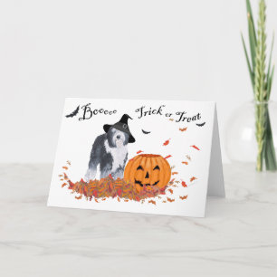 Gammal engelsk herdehund Halloween Kort