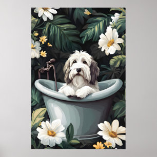Gammal engelsk herdehund i badkar Affisch, Rolig H Poster