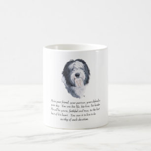Gammal engelsk herdehund - manlig souvenir kaffemugg