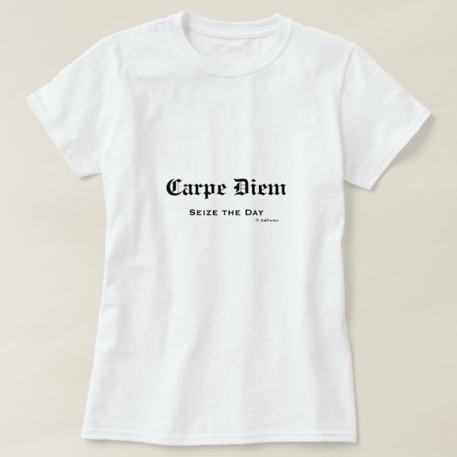 Gammal engelsk latin Carpe Diem griper dagen Tröja (Design framsida)