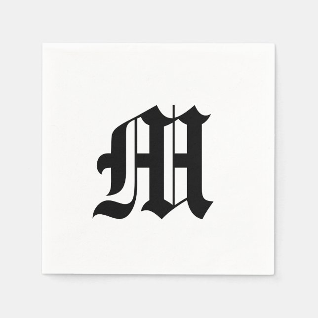 Gammal engelsk monogram - inledande pappersservett (Framsidan)
