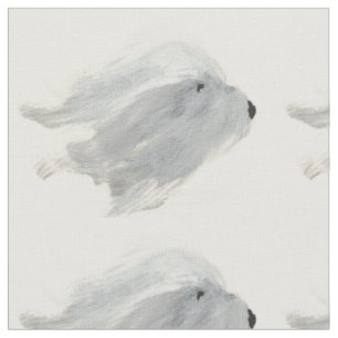 Gammal engelsk Sheepdog Blowin i vinden Tyg