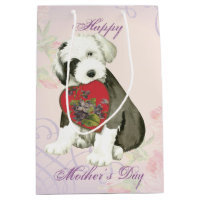 Gammal engelsk Sheepdog Heart Mamma