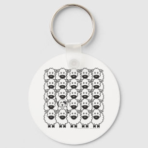 Gammal engelsk Sheepdog i fåren Nyckelring