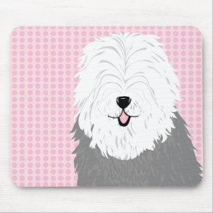 Gammal engelsk Sheepdog (med dolda ögon) Musmatta