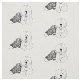 gammal engelsk sheepdog Walt yr Wigglebottom Tyg