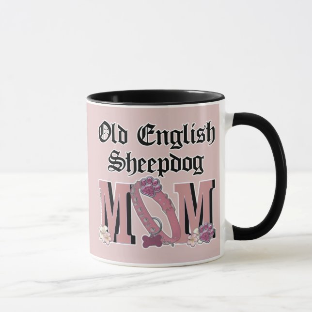 Gammal engelsk SheepdogMAMMA Mugg (Höger)