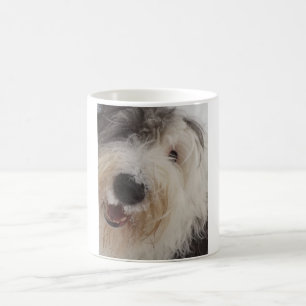 Gammal engelsk Sheepdogmugg - snöansikte Kaffemugg