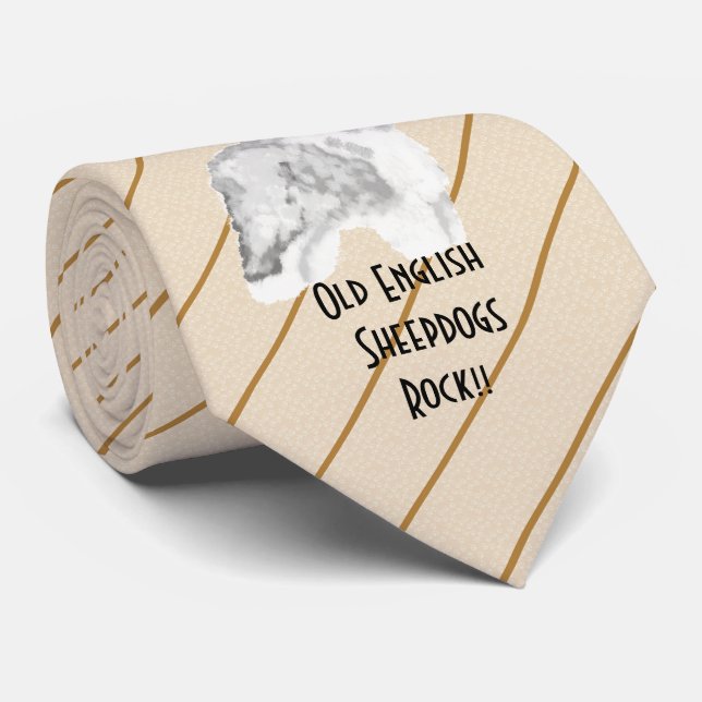 Gammal engelsk Sheepdogsten - skrivev ut båda Slips (Rullad)
