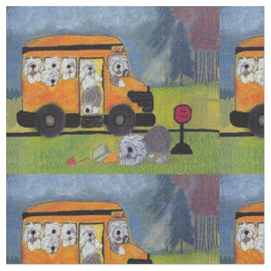 Gammal engelsk SheepdogWigglebottom buss Tyg