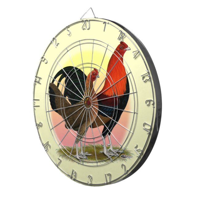 Gammal engelsk spelbantam: BB Red Darttavla (Högra Framsidan)