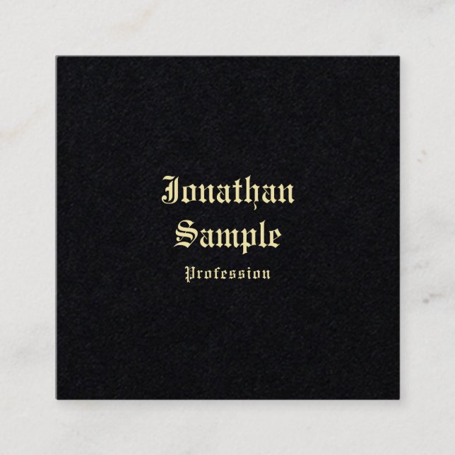 Gammal engelsk teckensnittsmall Guld, svart Fyrkantigt Visitkort (Framsida)