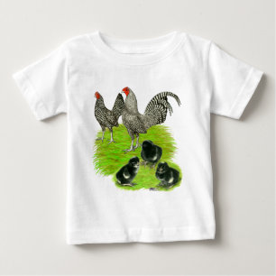 Gammal engelsk tvärbandad dvärghöna familj t-shirt