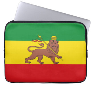 Gammal etiopisk flagga laptop fodral