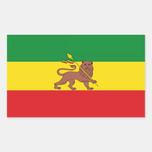 Gammal etiopisk flagga rektangulärt klistermärke