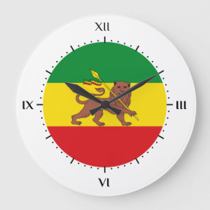 Gammal etiopisk flagga stor klocka