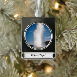 Gammal faithful Banner-prydnad Silverfärgad Julgransprydnad