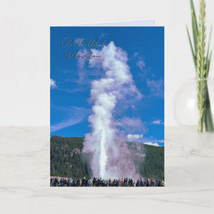 Gammal Faithful Yellowstone Park Personalize-medde Kort