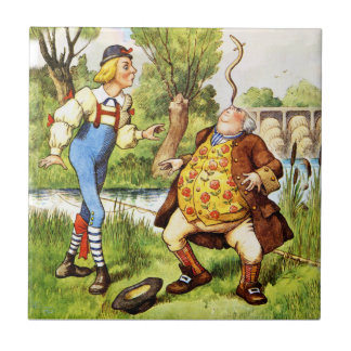 Gammal far William från Alice i underland Kakelplatta