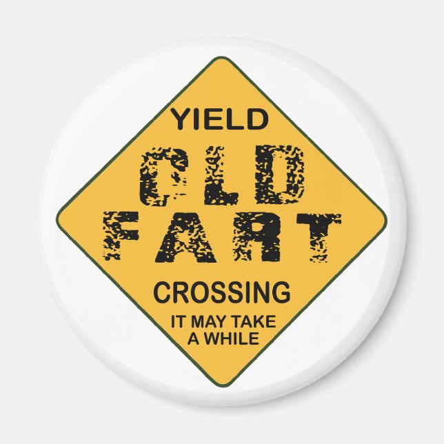 Gammal Fart Crossing Magnet (Framsidan)