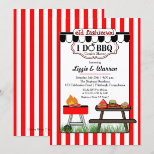 Gammal fashiated Backyard I Do BBQ Par Shower Inbjudningar