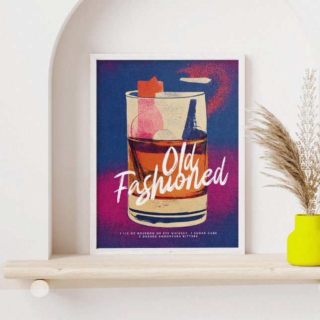 Gammal Fashiated Classic Cocktail Retro Art Poster (Skapare uppladdad)